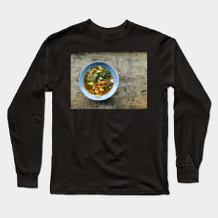 Rad na koong. Thai stir-fried rice noodle with shrimp. Long Sleeve T-Shirt